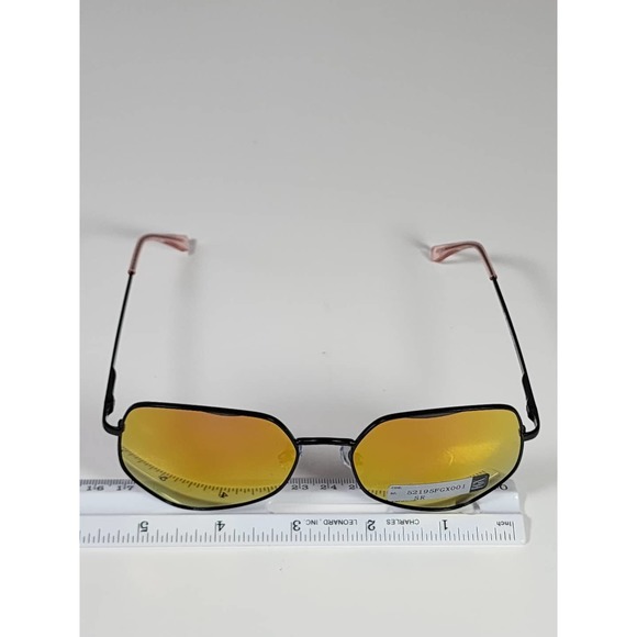 Foster Grant Geometric Alternative Black Metal Mirrored Sunglasses 52195FGX001 - Picture 10 of 11